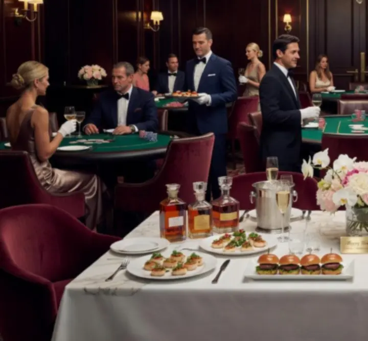 Espace lounge privatisé pour un événement poker et restauration