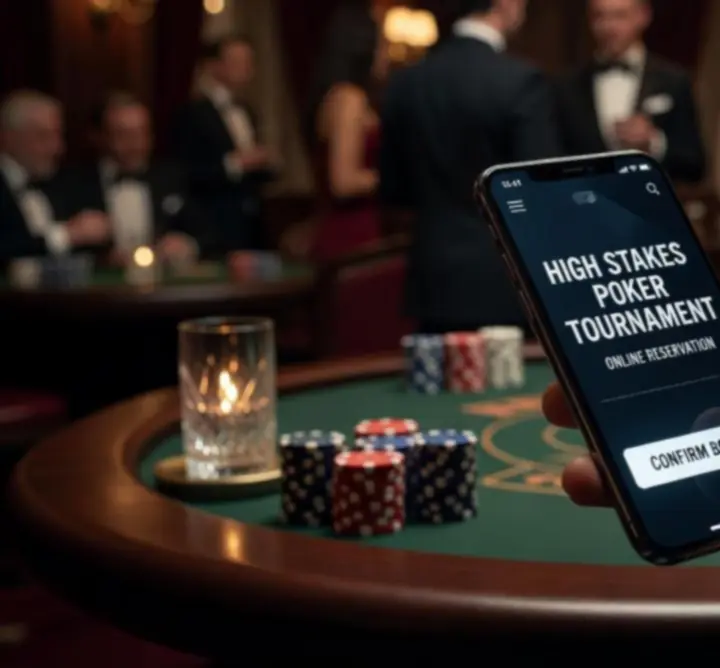 Interface de réservation en ligne pour un tournoi de poker